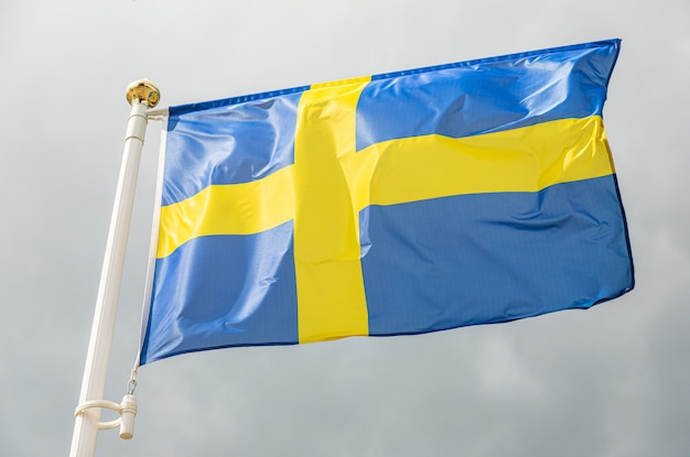 Flag of Sweden waving in the wind