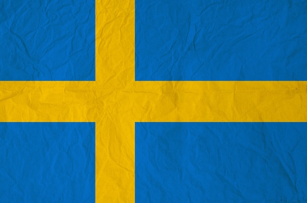 Flag of the Sweden with vintage old paper