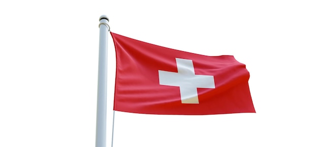 Flag of switzerland 3d Flag on a white background