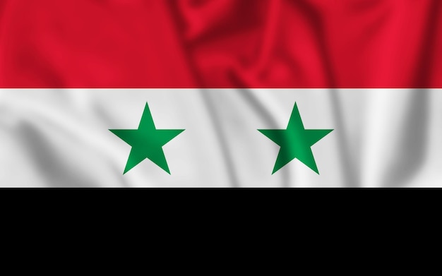 Photo flag of syria blowing in the wind.