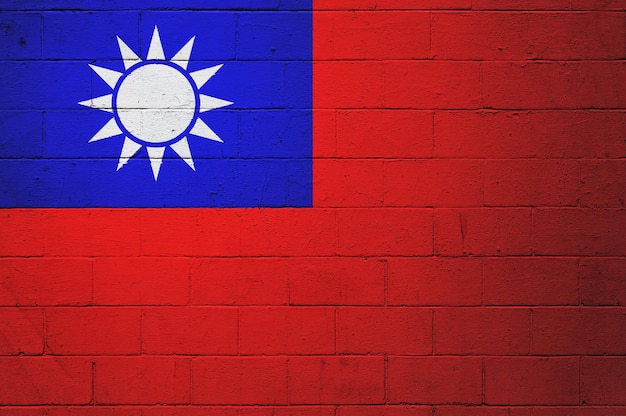 Flag of Taiwan painted on a wall