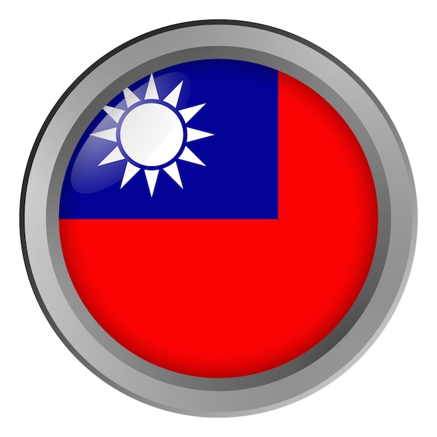 Flag of Taiwan round as a button