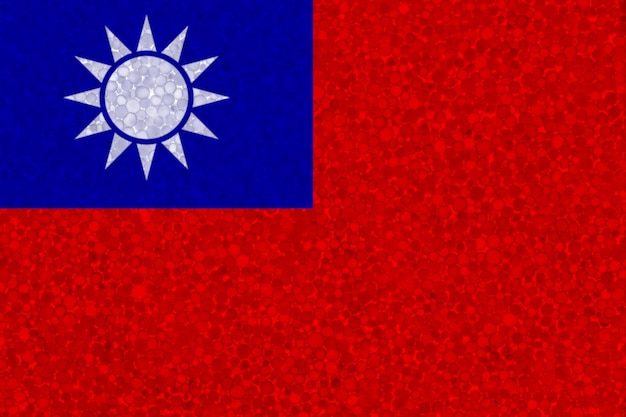 Flag of Taiwan on styrofoam texture