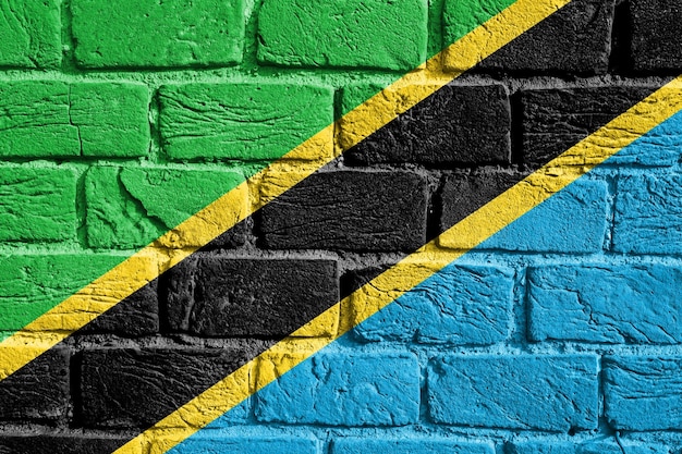 壁にタンザニアの旗