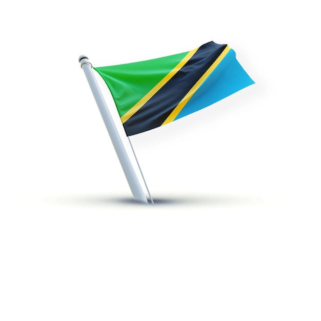 A Flag of tanzania on a white backround useing for social media