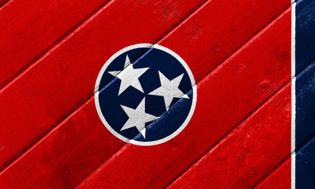 Flag of Tennessee state USA on a textured background Concept collage