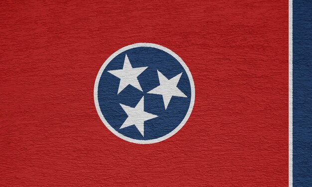 Flag of Tennessee state USA on a textured background Concept collage