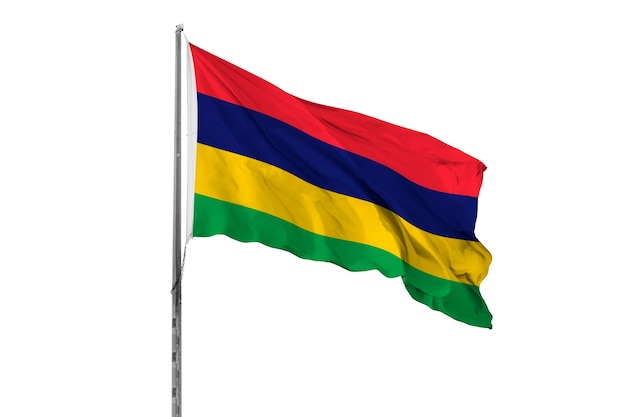 Photo a flag that is red yellow and green with a blue stripe