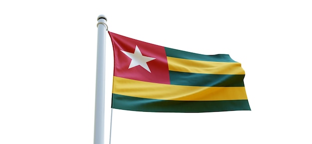 Flag of togo 3d Flag on a white background