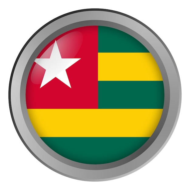 Flag of Togo round as a button