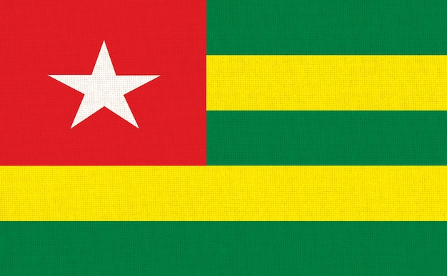 Photo flag of togo tongolese flag on fabric surface togolese republic