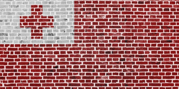 Flag of Tonga painted on a brick wall