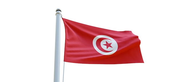 Flag of tunisia 3d Flag on a white background