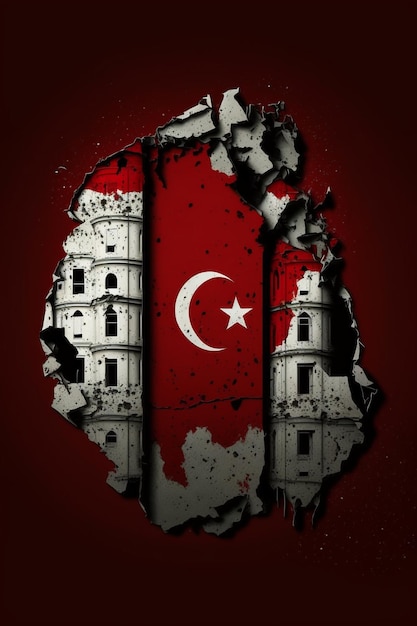 Flag of Turkey. Turkey earthquake country 2023. pray for Syria and Turkey