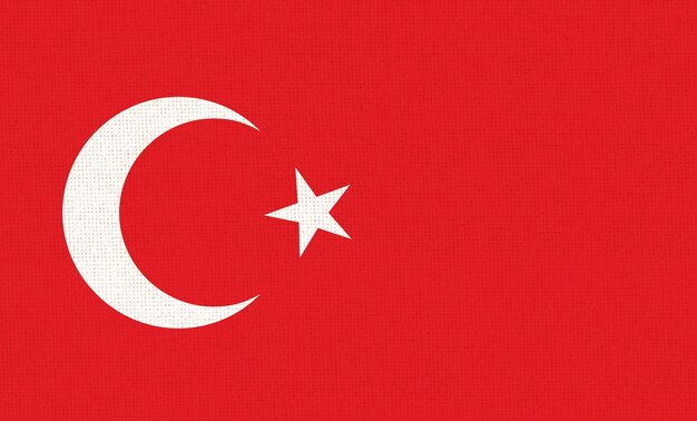 Photo flag of turkey turkish flag on fabric surface fabric texture