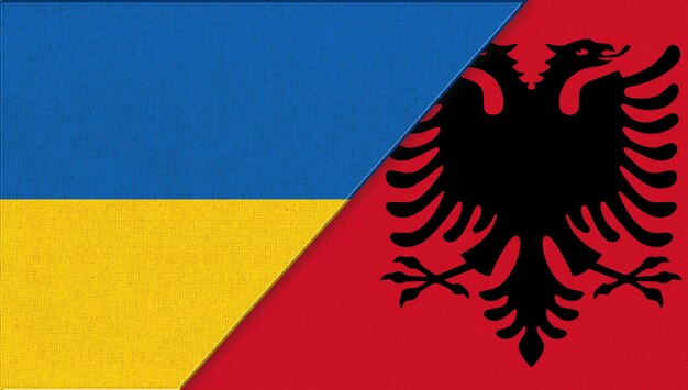 Photo flag of ukraine and austria national symbols of ukraine and austria