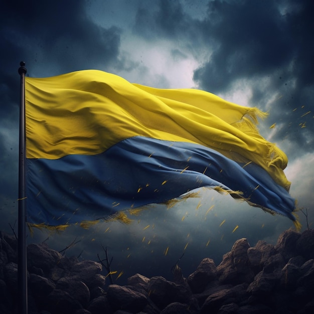 Flag of Ukraine high quality 4k ultra