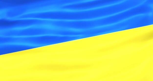 Flag of ukraine metallic 3d render