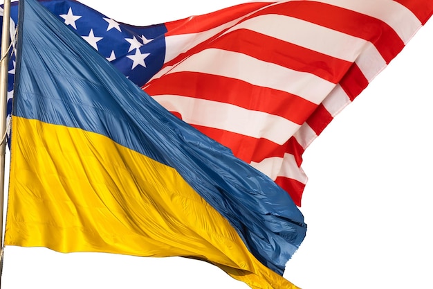 Flag of ukraine and the united states of america