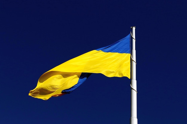 Flag of Ukraine which flutters in the wind