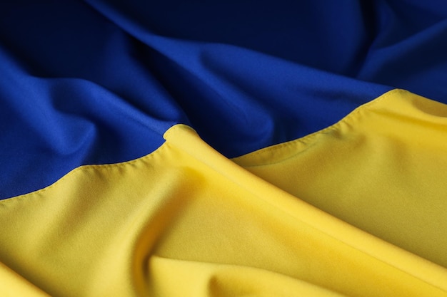 Flag of Ukraine on whole background concept of national symbols