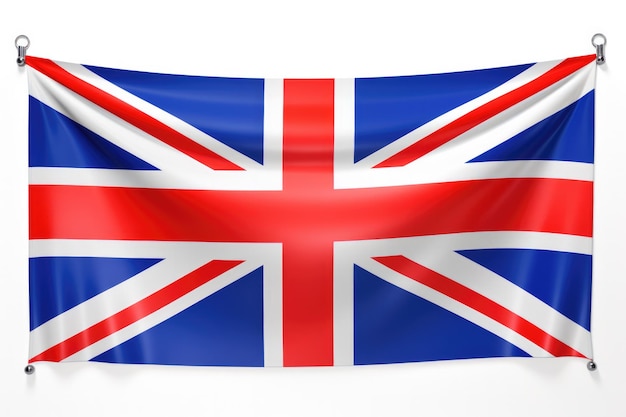 Photo flag of united kingdom on white background