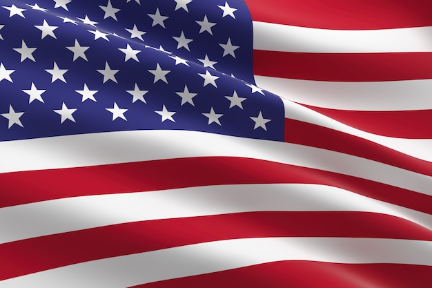 Photo flag of the united states. 3d illustration of the us flag waving