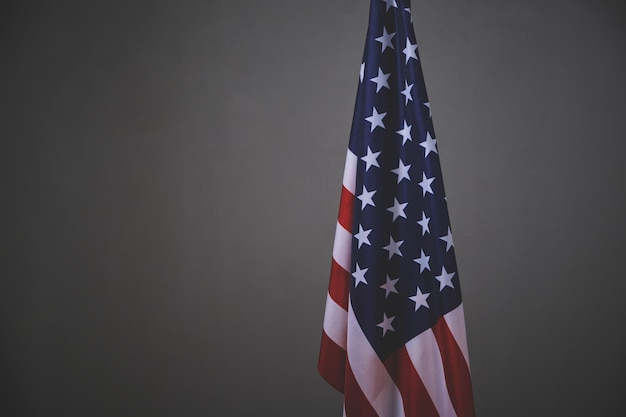 Flag United States America gray background