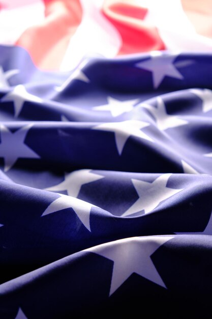 Photo flag united states america. independence day and memorial day.stars and stripes.with sunlight.