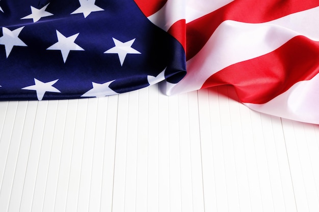 Flag United States America on a white background. Independence Day and Memorial Day.