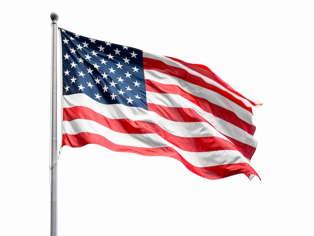 Flag of the united states of america white background