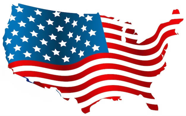 Flag of the United States Map USA Flag Map