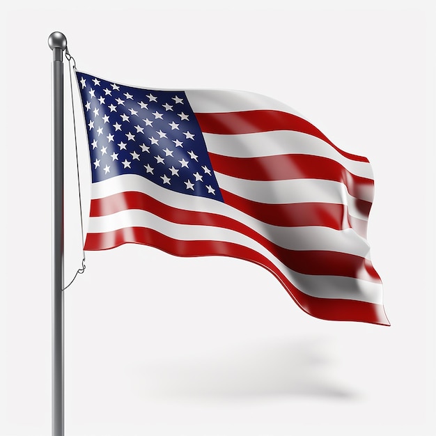 Photo flag of the united states waving in the wind generated by ai