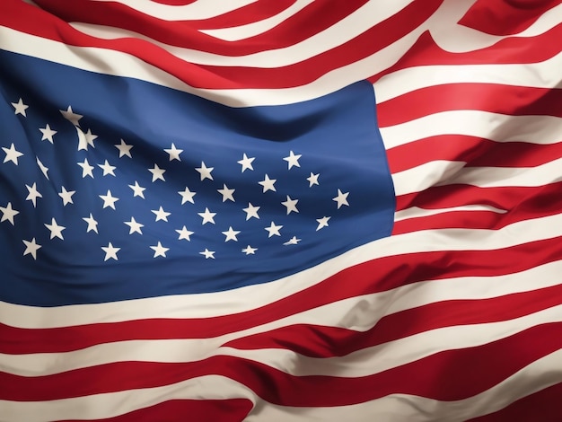 Flag of USA 3D Waving flag design The national symbol of USA 3D rendering The national symbol of Betsy Ross background wallpaper American 3D ribbon wallpaper pattern background
