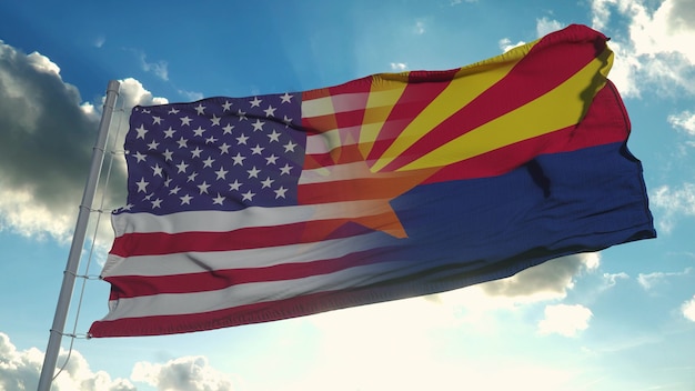 Flag of USA and Arizona state