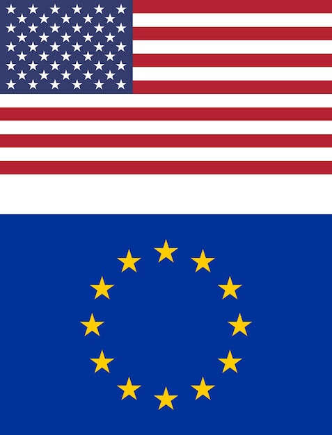 アメリカとEUの国旗