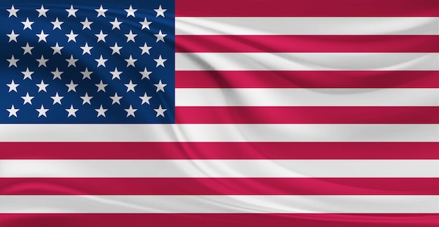 Flag of USA United States of America Flying in the Air