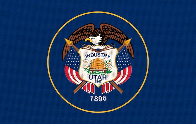 Photo flag of utah flag of american state utah fabric texture