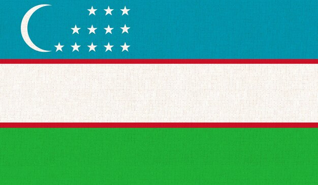 флаг Узбекистана флаг азиатской страны на ткане узбекский государственный флаг
