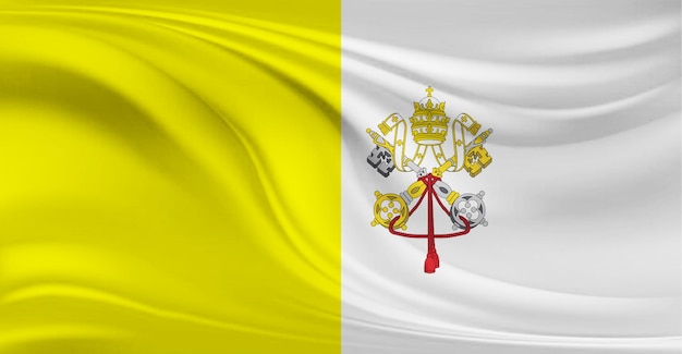 Flag of vatican flying in the air