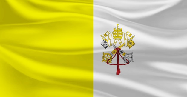 Flag of vatican flying in the air