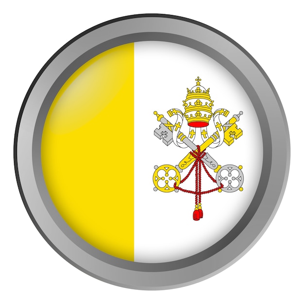 Flag of the Vatican round as a button