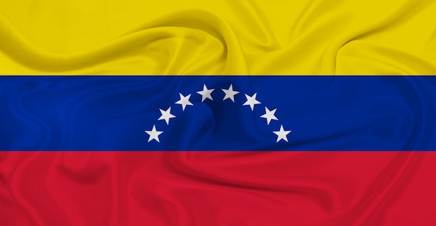 Flag of venezuela flying in the air