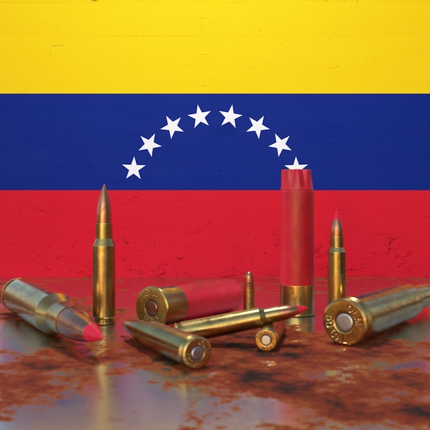 Flag of Venezuela With Bullets