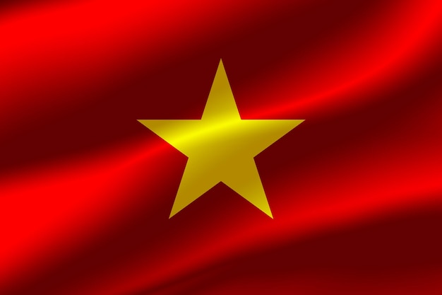 Flag of Vietnam as the background