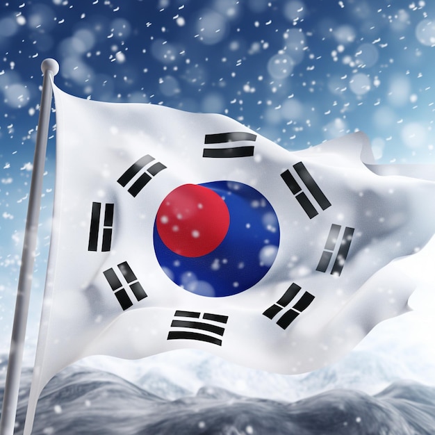 Flag wallpaper of Korea with white background high