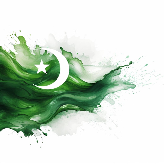 Flag wallpaper of Pakistan with white background