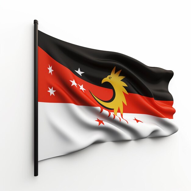 Photo flag wallpaper of papua new guinea with white backg