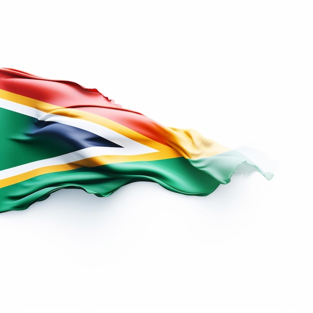 Flag wallpaper of South Africa with white backgroun