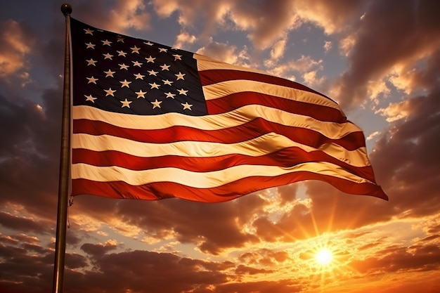 Флаг Развевается Элегантность Американский Флаг фото